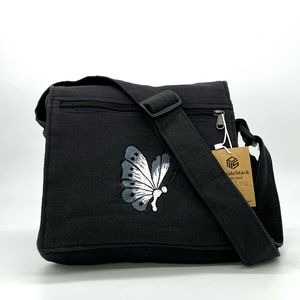 Messenger Bag With Butterfly Embroidery